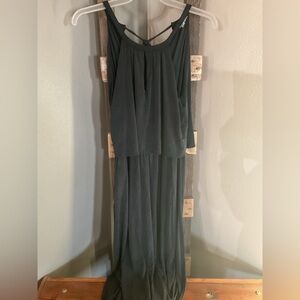 Athleta Black Sleeveless Maxi with halter top with keyhole front size small